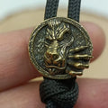 Brass Wolf Head Paracord Bead Keychain Pendant EDC Charm Keychain Pendant Charm Babs 1pc