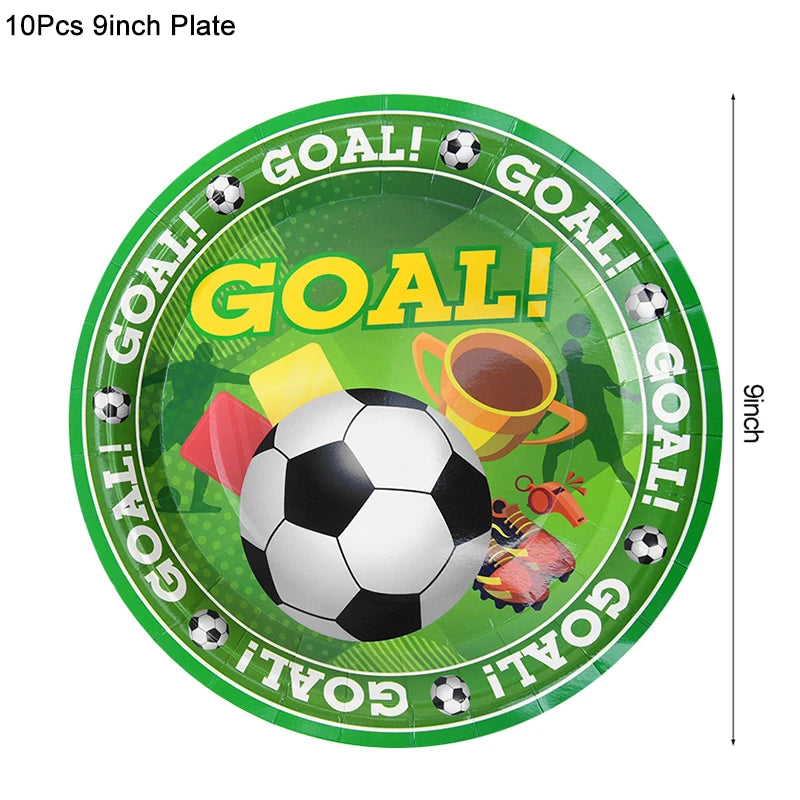 Soccer Party Disposable Tableware Set – Plates, Cups & More Party Tableware Set Babs 10pcs 9inch plate