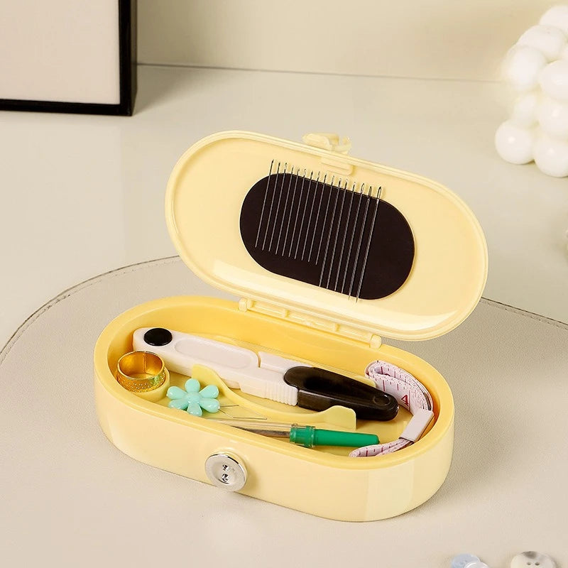 Magnetic Sewing Kit Box Set – 16 Thread Colors & Tools Sewing Kit Set Babs Yellow