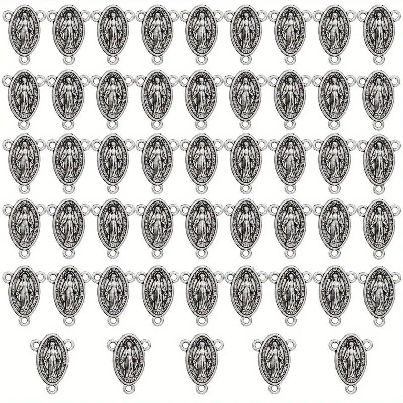 50Pcs Virgin Mary Charms Rosary Pendants Zinc Alloy DIY Jewelry Jewelry Making Charms Babs 50pcs