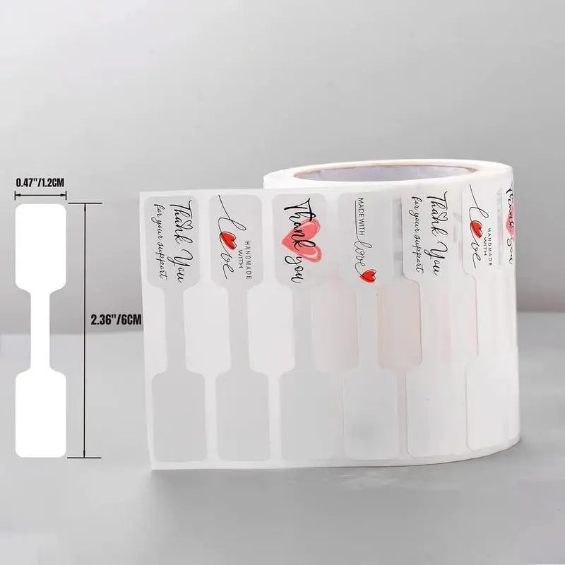 White Self-Adhesive Jewelry Price Tags – Thank You Roll Craft Label Stickers Babs