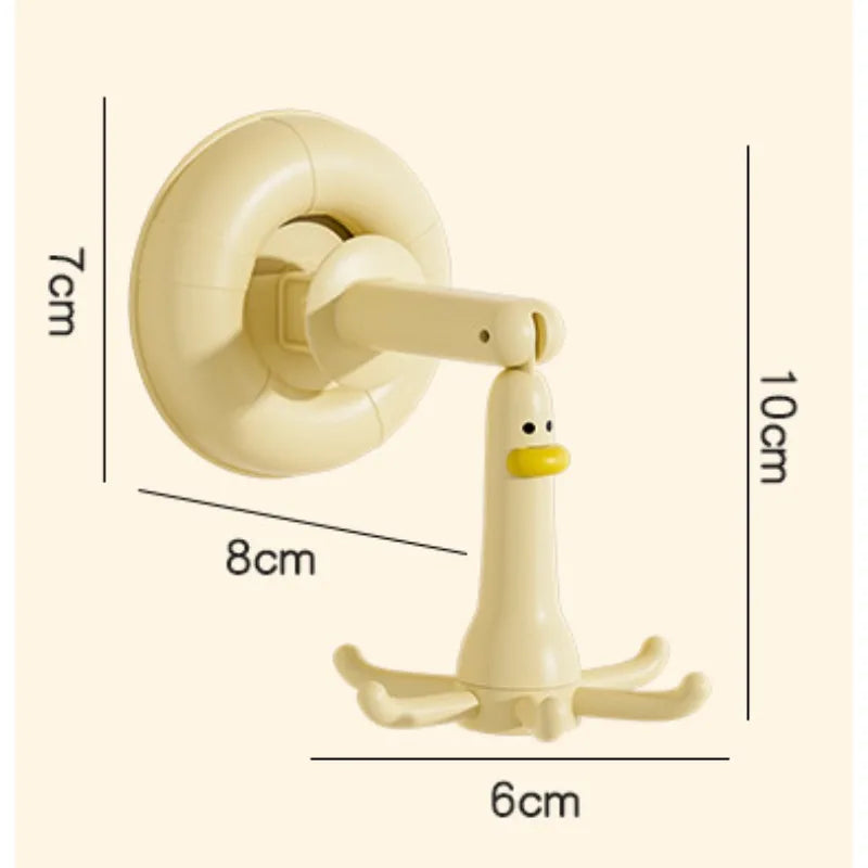 Duck Suction Cup Rotating Hook – No-Drill Kitchen Storage Rack Suction Cup Hook Babs