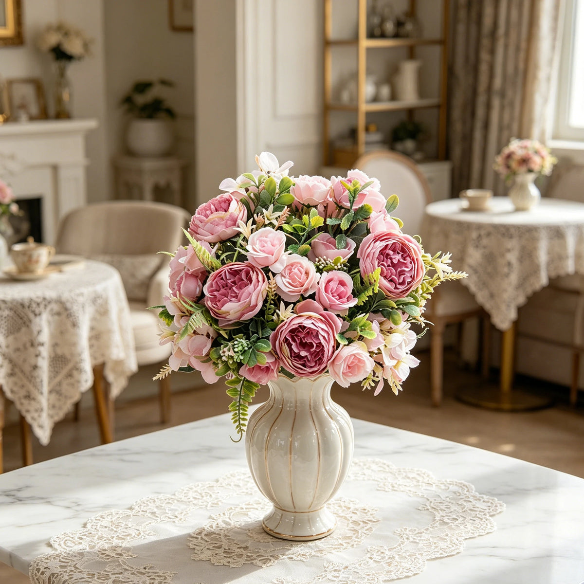 Silk Peony Artificial Flowers for Wedding, Home & DIY Decor Artificial Silk Flowers Babs
