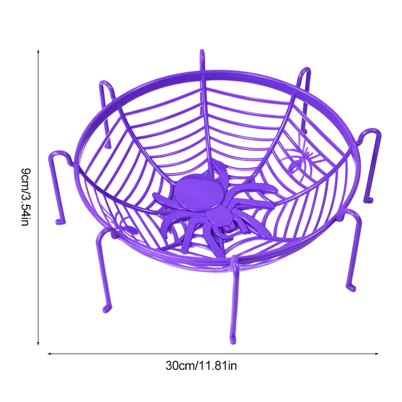 Halloween Spider Candy Basket – Party Treat Tray Decoration Halloween Party Decoration Babs Purple