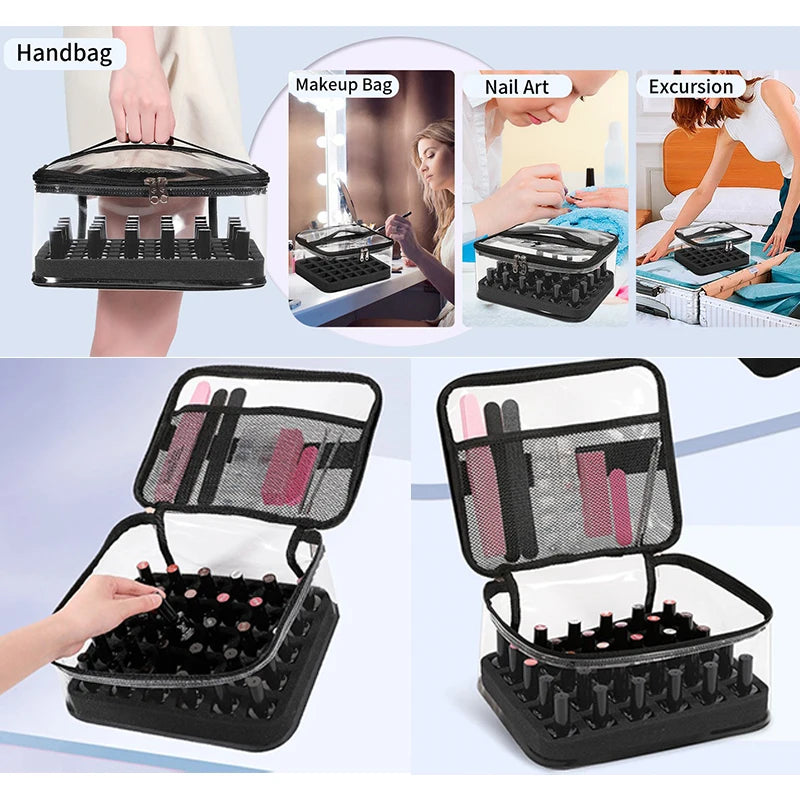 Clear PVC Makeup & Nail Polish Organizer Bag – Large Capacity Cosmetic Organizer Bag Babs