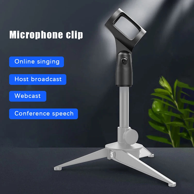 2-Pack Universal Rotatable Mic Clip Holder for Wired & Wireless Microphone Clip Babs