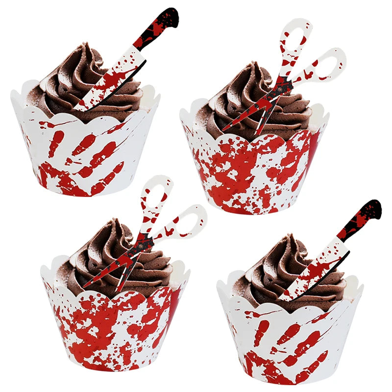 Halloween Cupcake Wrappers & Toppers Set – 24/48 Pcs Cupcake Toppers Set Babs