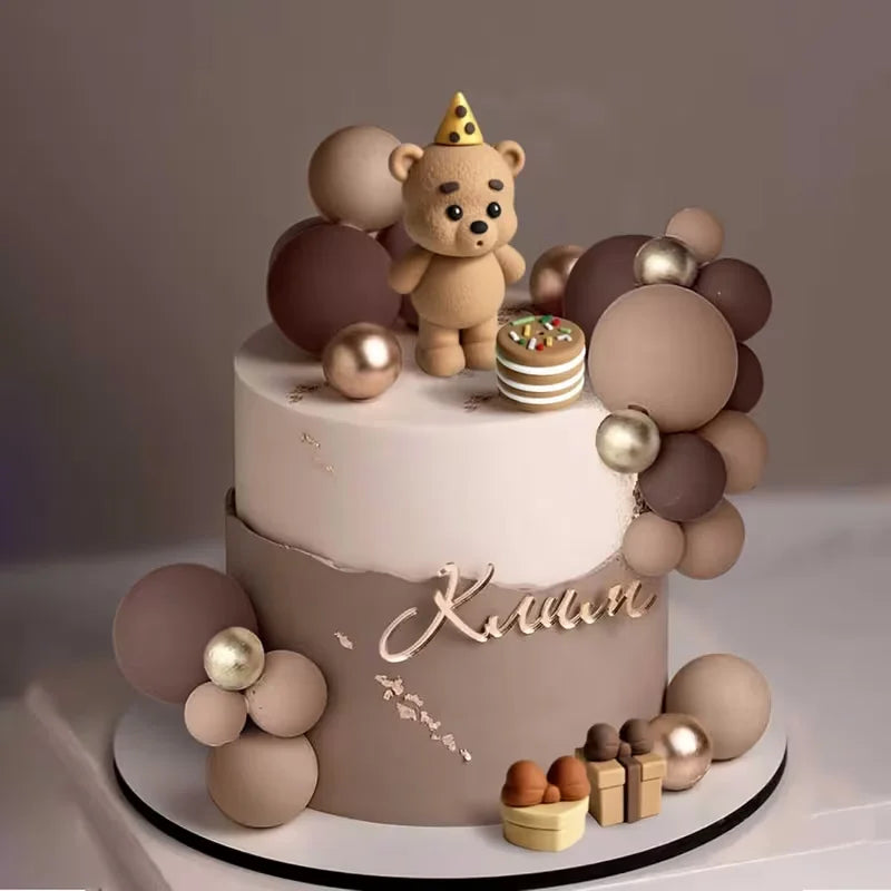 19-Piece Teddy Bear Cake Toppers – Birthday & Baby Shower Set Cake Topper Set Babs