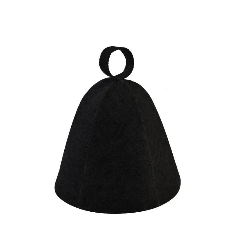Men's Wool Felt Sauna Hat – Heat Retention & Hair Protection Sauna Hat Babs Black