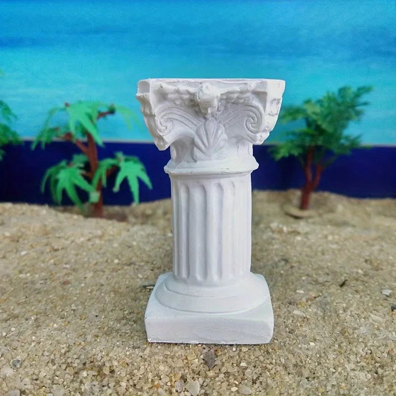 2pcs Resin Roman Column Miniature Ornaments – Greek Décor Miniature Resin Ornament Babs