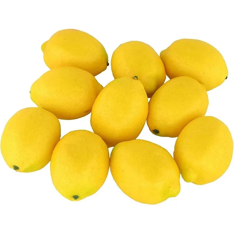 5-Piece Artificial Lemon Ornaments – Fake Fruit Home Decor Artificial Fruit Decor Babs Lemon 5Pcs