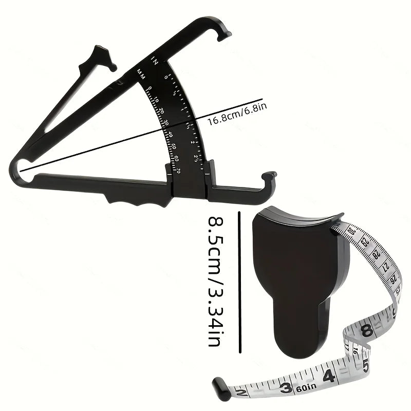 Body Fat Caliper & Waist Tape Measure Set – Fitness Tool Body Measurement Set Babs