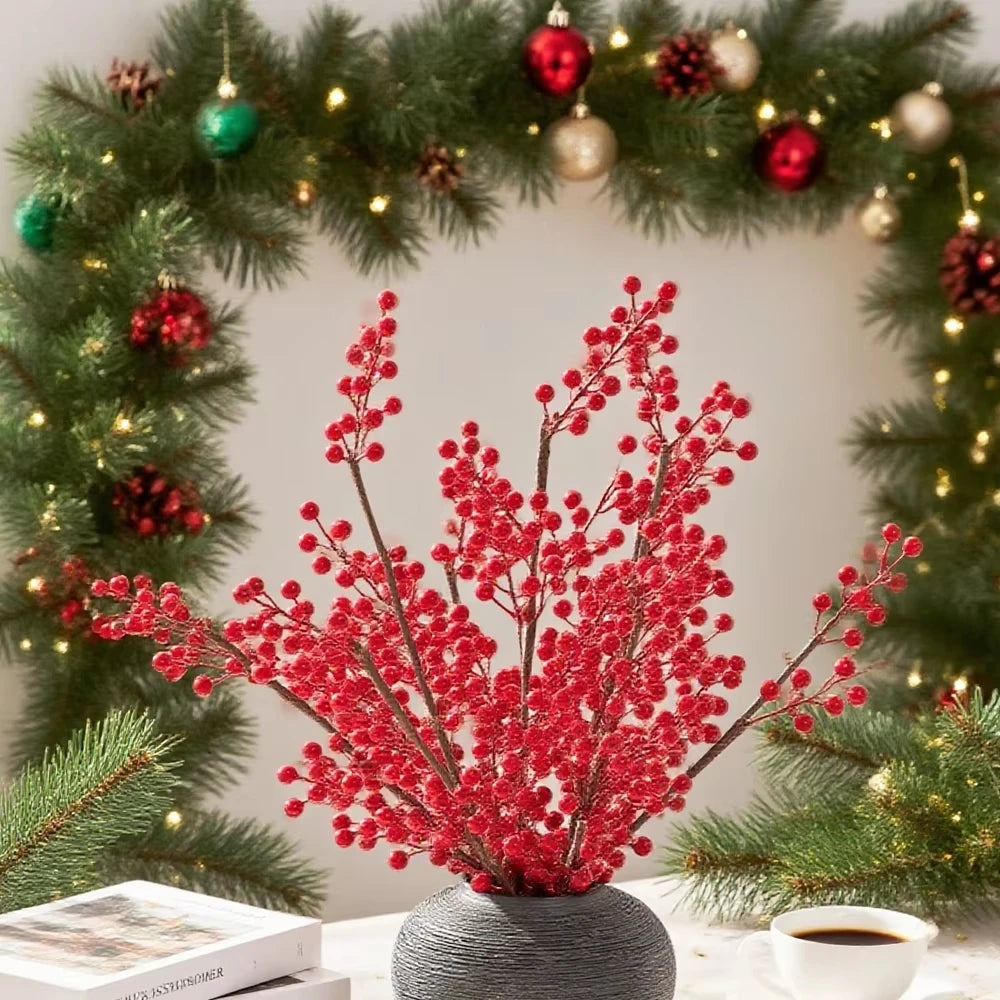 Artificial Holly Red Berry Branches | Christmas & Wedding Decor Artificial Holly Branches Babs