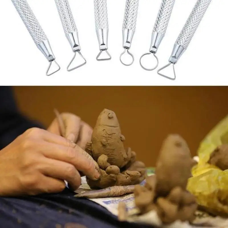 6-Piece Aluminum Clay Tool Set – Pottery, Sculpting & Carving Clay Sculpting Tools Babs