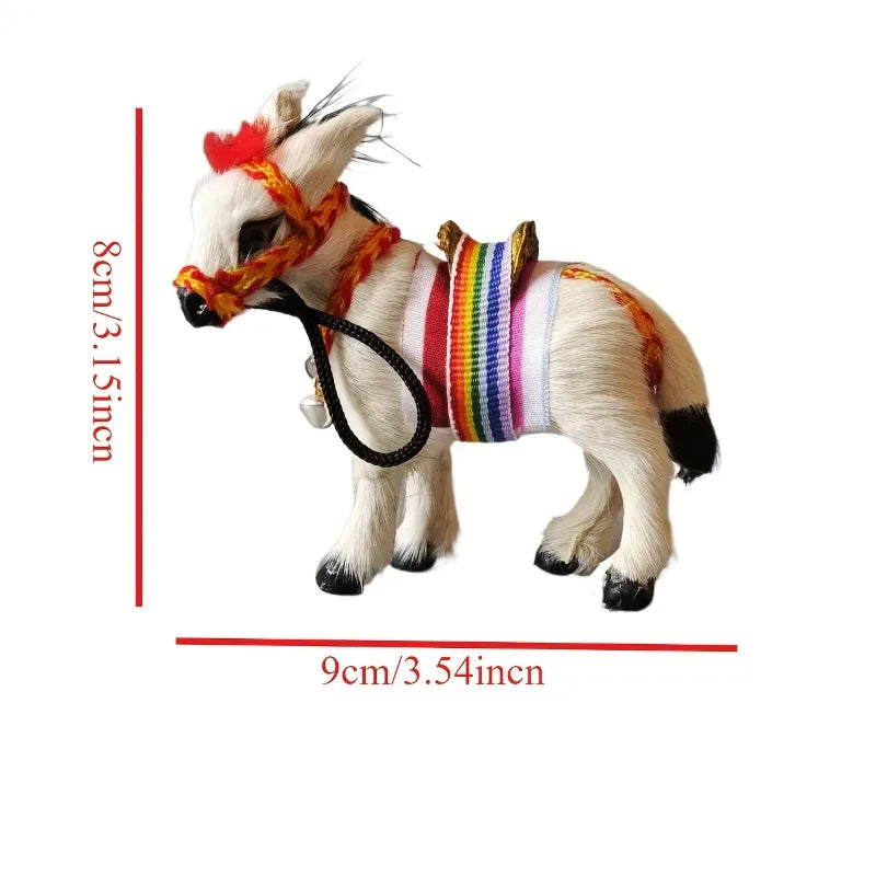 Cute Leather Donkey Figurine with Bells – Desk & Home Decor Decorative Figurine Babs