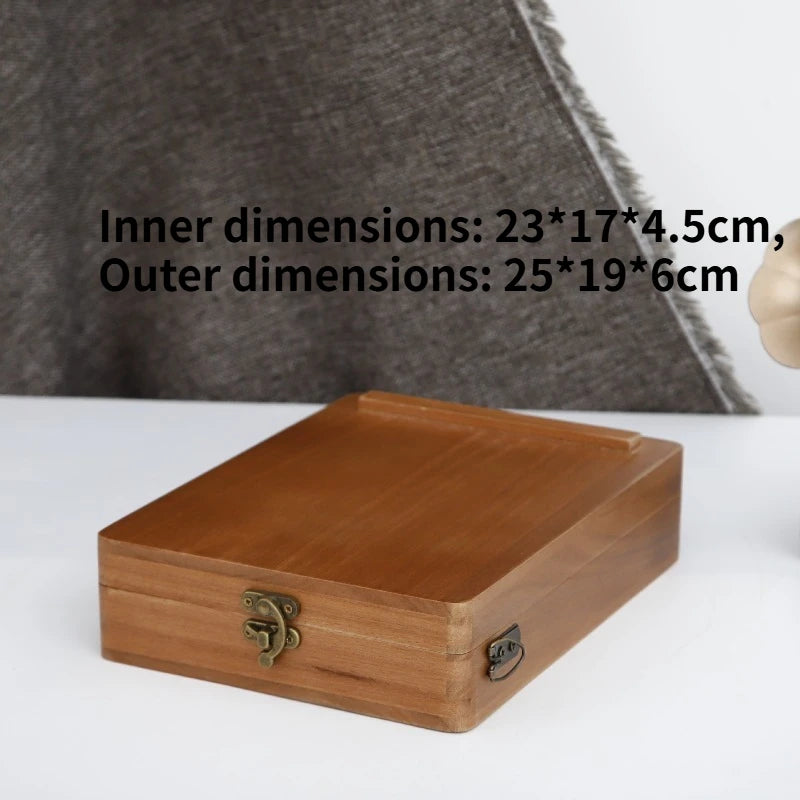 Vintage Wooden Storage Box with Shoulder Strap | Stationery Case Wooden Storage Organizer Babs
