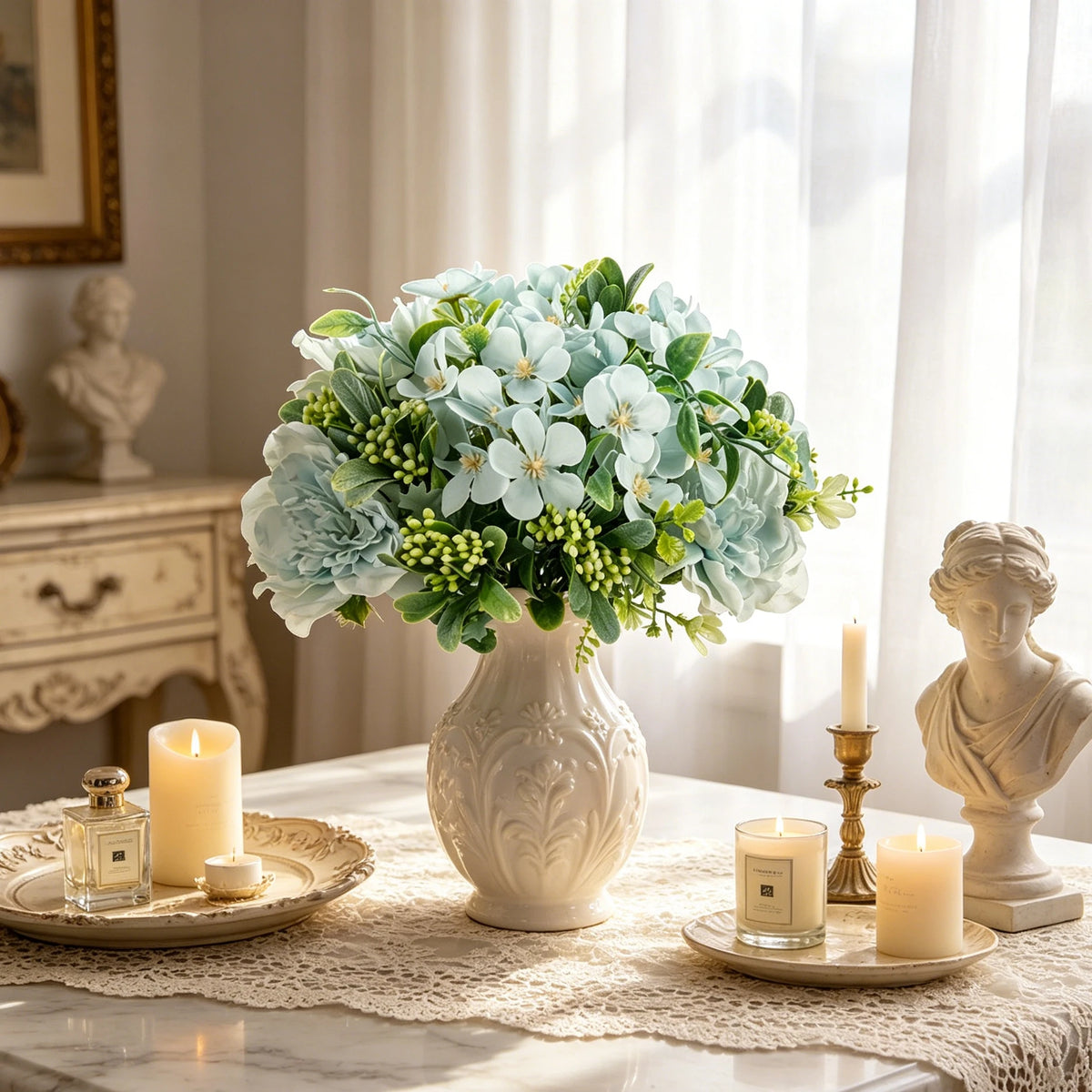 Silk Peony & Hydrangea Artificial Bouquet | Wedding & Home Decor Artificial Flower Bouquet Babs