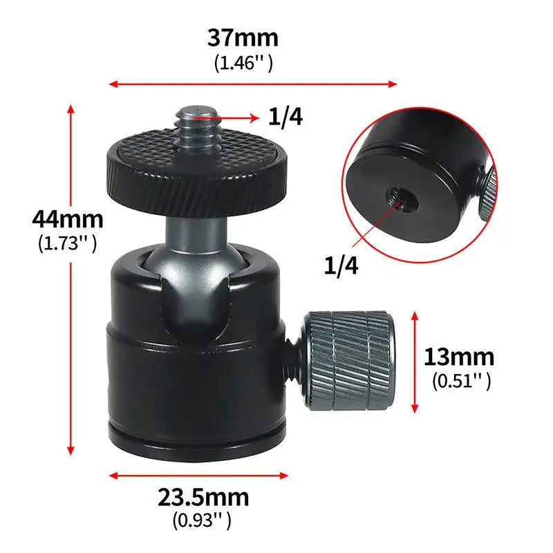 Mini Ball Head 1/4" Screw 360° Swivel Mount for Camera Tripod Camera Ball Head Mount Babs 1