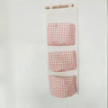Plaid Hanging Storage Bag – Large Closet Organizer | Pink Hanging Storage Bag Babs Pink