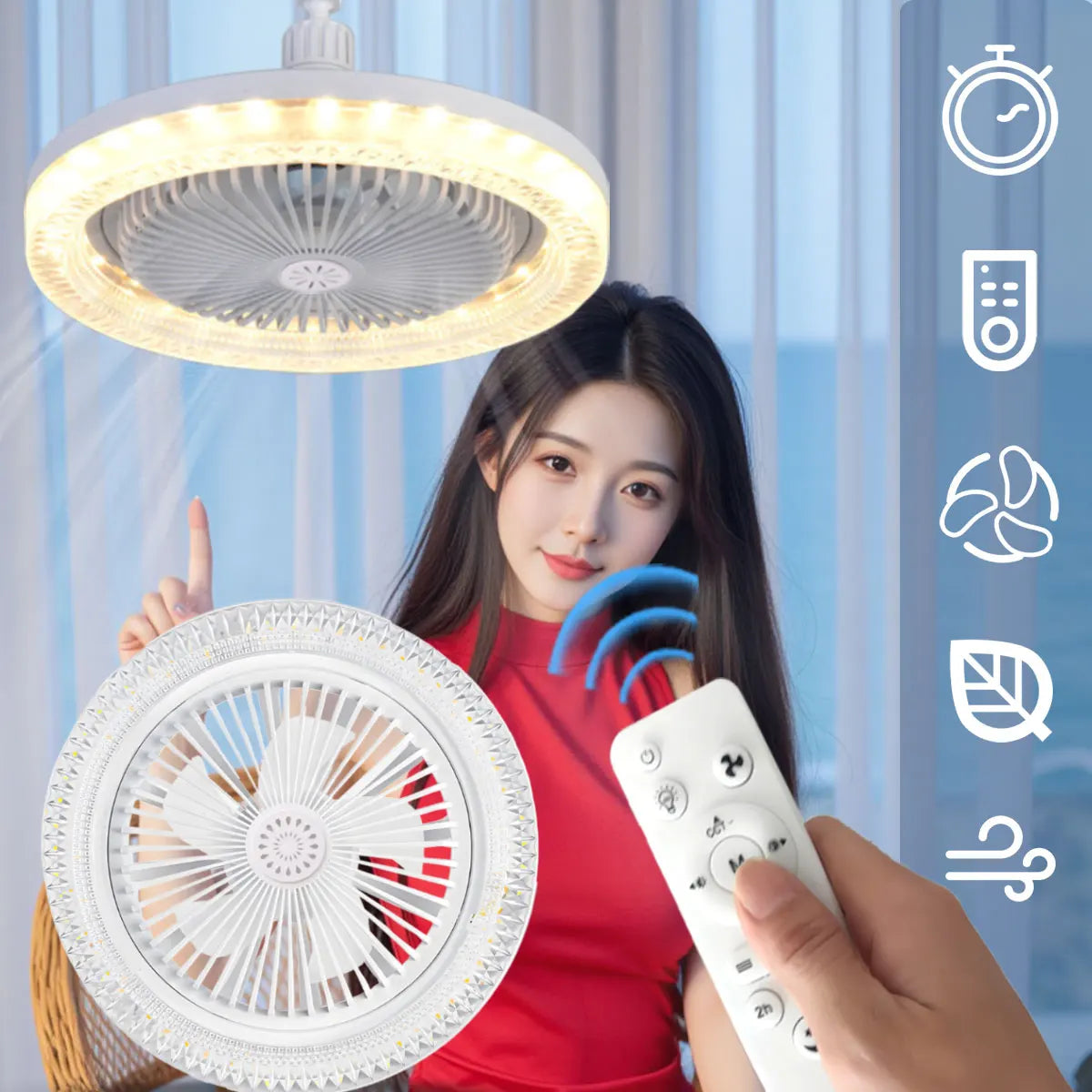 E27 LED Ceiling Fan with Remote – Dimmable & Silent LED Ceiling Fan Babs