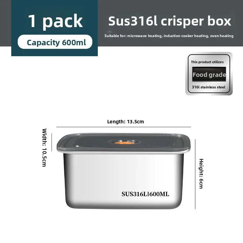 316 Stainless Steel Airtight Lunch Box | Bento Food Container Airtight Lunch Box Babs 600ml