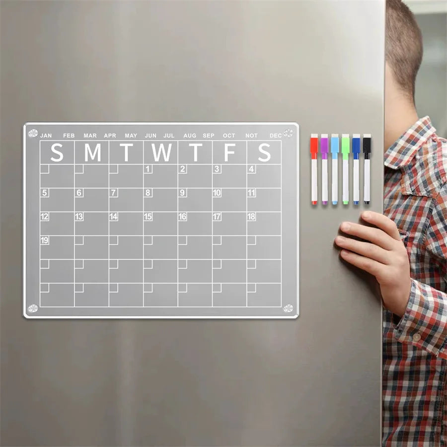 Acrylic Magnetic Whiteboard Weekly Planner with Erasable Pen Magnetic Whiteboard Planner Babs
