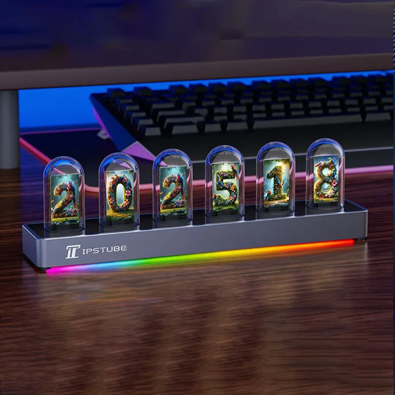 IPS Glow Tube Clock – RGB Digital Desk Clock, Gaming Decor Gift RGB Digital Desk Clock Babs
