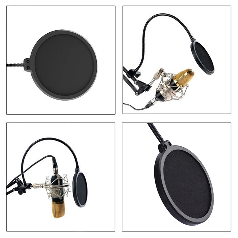 Double Layer Microphone Pop Filter & Wind Screen for Studio Microphone Pop Filter Babs