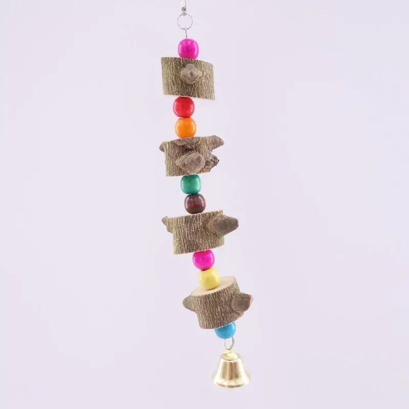 Solid Wood Parrot Chew Toy – Wooden Ball Cage Decoration Bird Chew Toy Babs