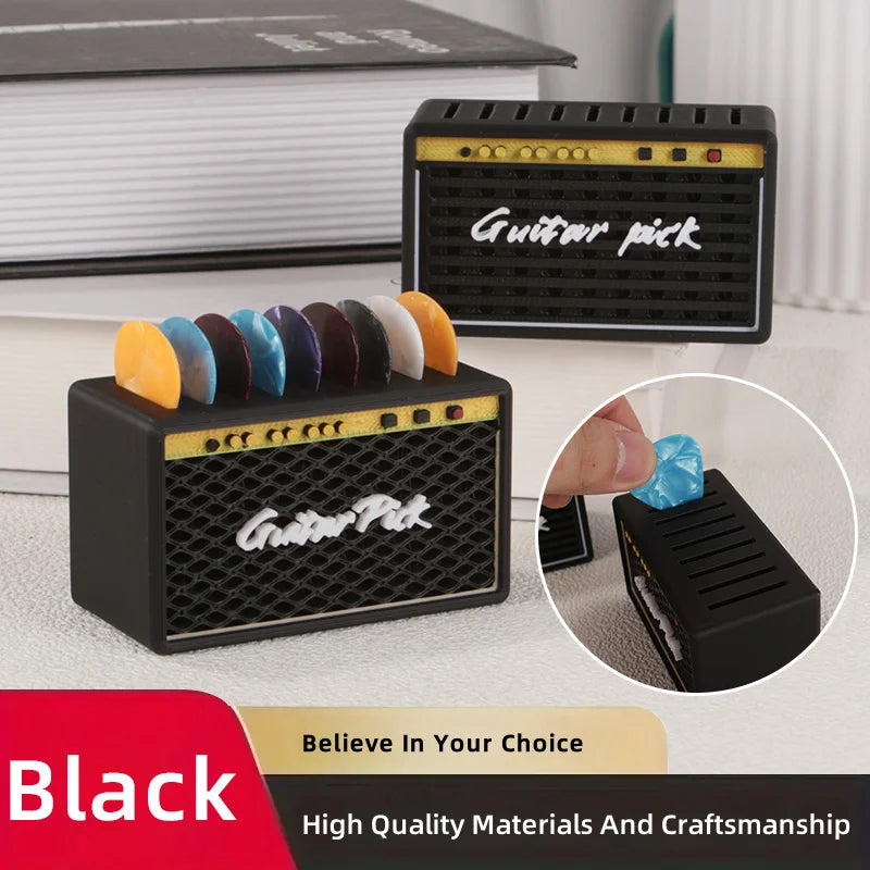 Guitar Pick Storage Box + 5 Picks – Retro Speaker Organizer Guitar Pick Organizer Babs