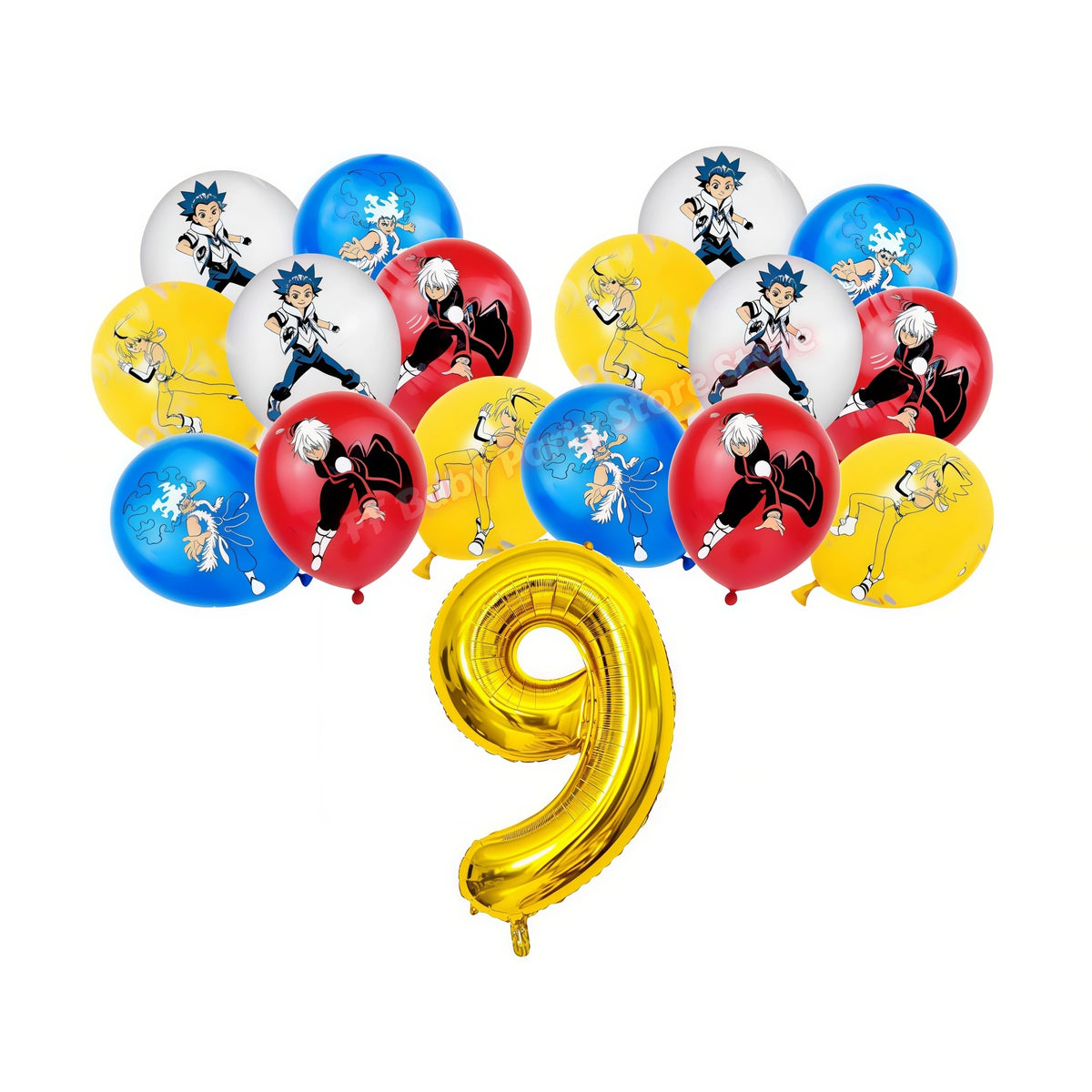 Beyblade & Bakugan Birthday Balloons Banner Party Decorations Party Decorations Set Babs 17pcs Balloons 9