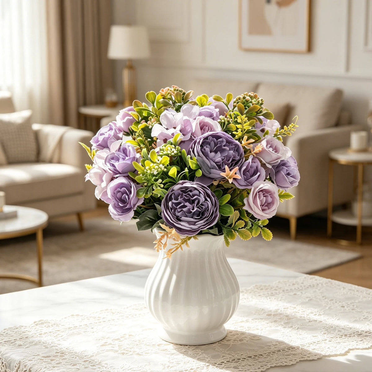 Silk Peony Artificial Flowers for Wedding, Home & DIY Decor Artificial Silk Flowers Babs