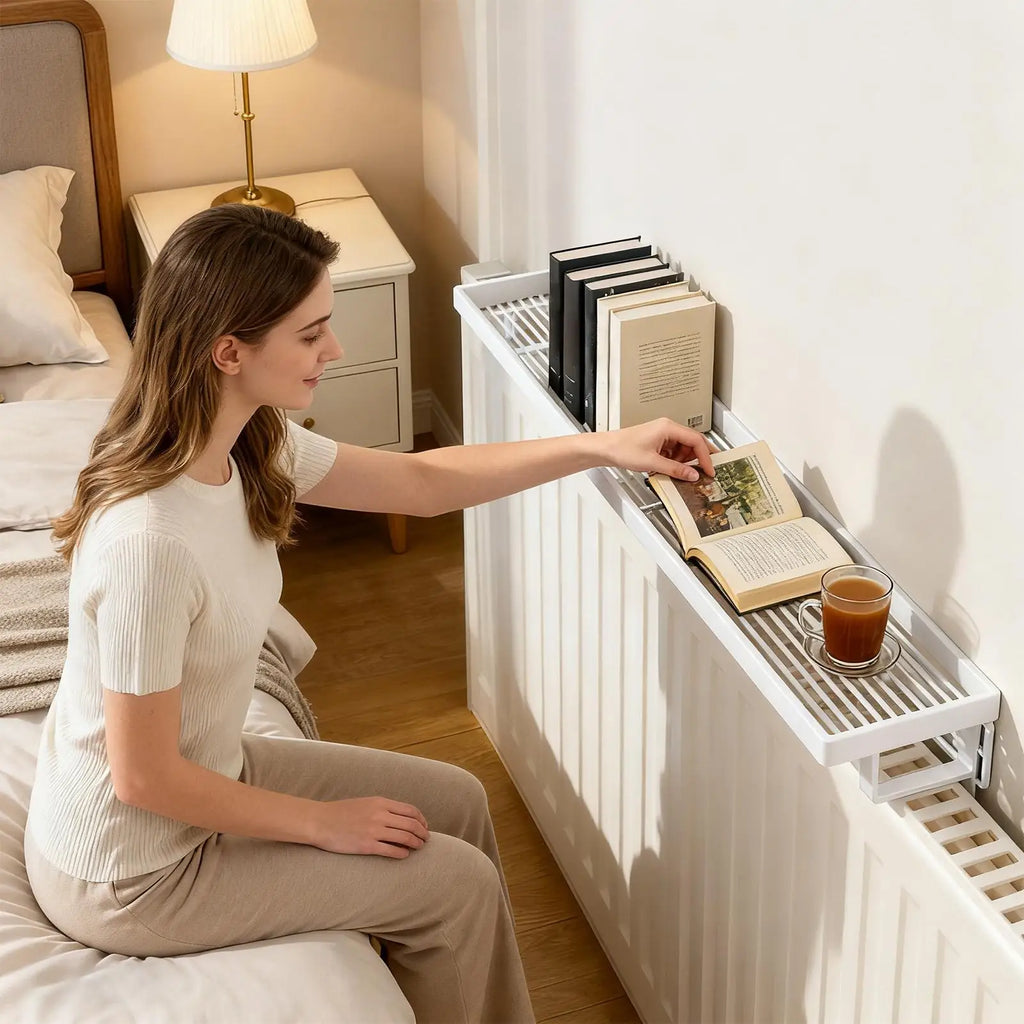 No-Drill Iron Radiator Topper Shelf – Heat-Resistant Organizer Radiator Topper Shelf Babs