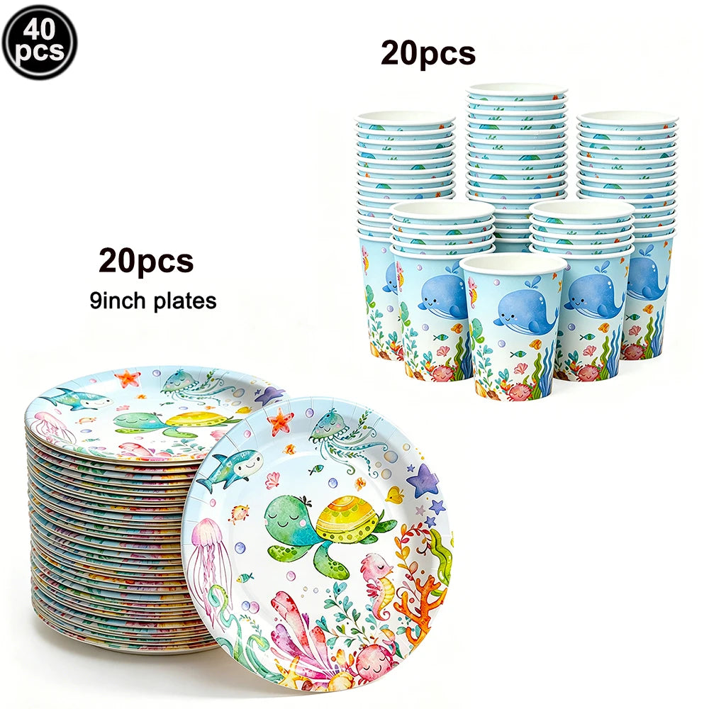 Under the Sea Birthday Party Supplies – Ocean Theme Decor Set Party Supply Set Babs MULTI