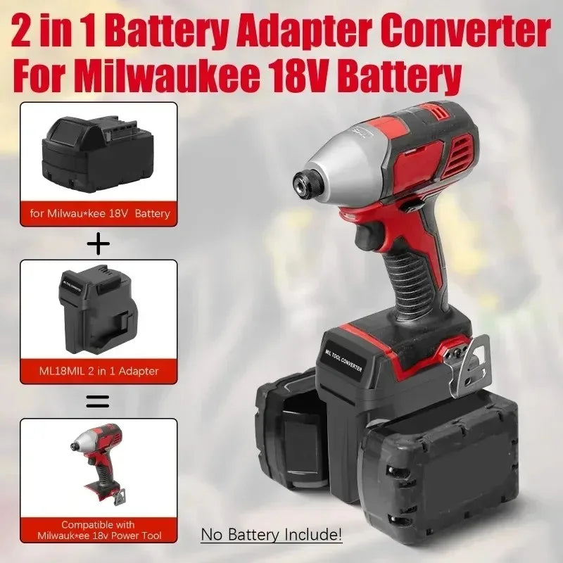 2-in-1 Milwaukee 18V M18 Battery Adapter for Cordless Tools Battery Adapter Babs
