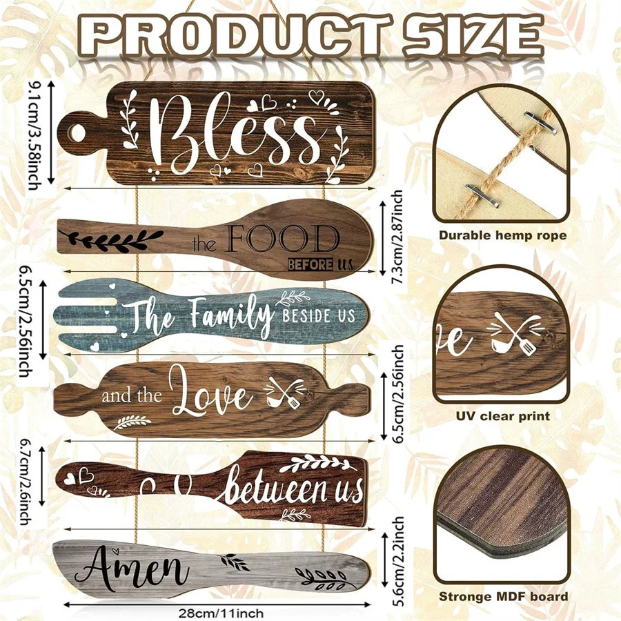 Retro Wooden Cutlery Wall Decor – Kitchen Hanging Ornament Wood Wall Décor Babs