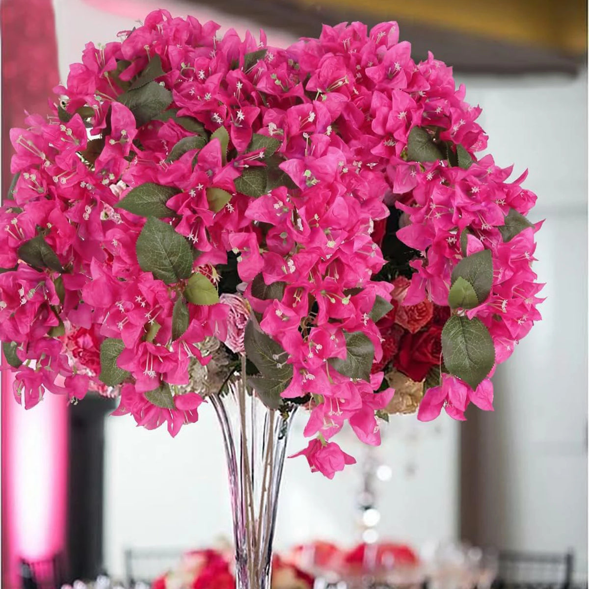 5Pcs Artificial Silk Rose Bouquets for Wedding & Home Decor Artificial Flower Bouquet Babs