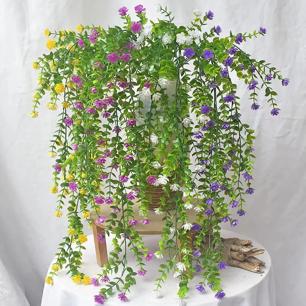 4 Pcs Artificial Eucalyptus Hanging Vines – UV Protected Faux Plants Artificial Hanging Vine Babs