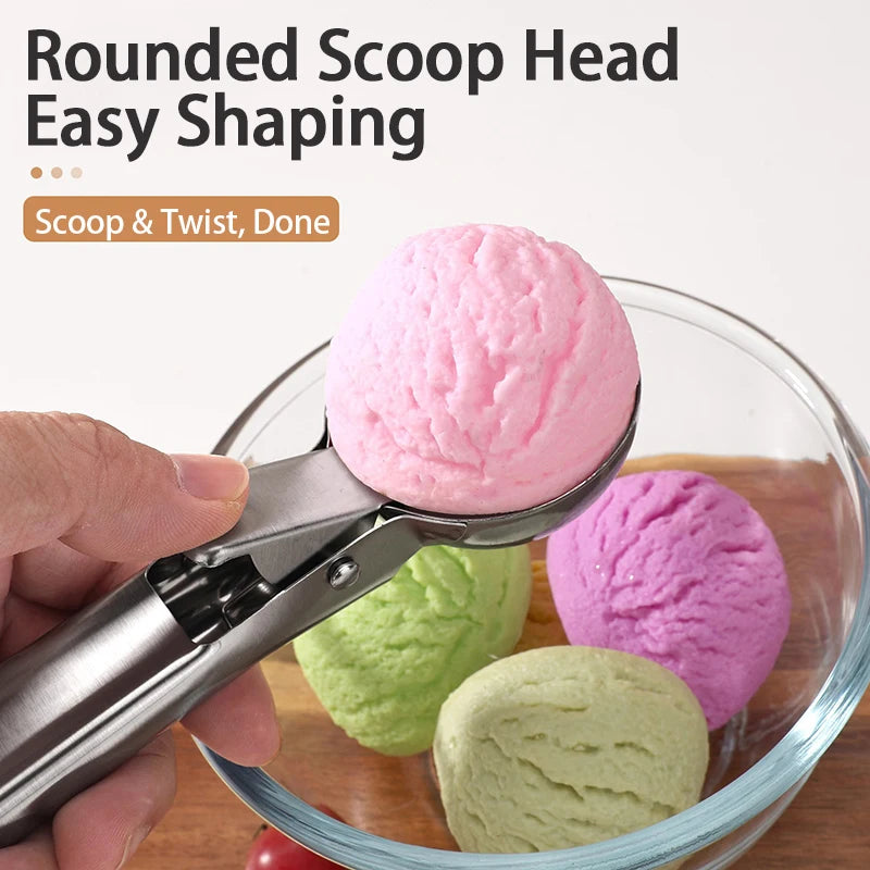 Stainless Steel Ice Cream Scoop & Fruit Ball Spoon – Dual-Purpose Ice Cream Scoop Babs