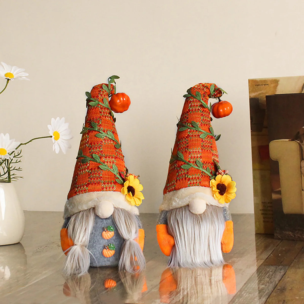 Fall Harvest Gnome Plush Doll – Autumn Thanksgiving Décor Holiday Gnome Decor Babs