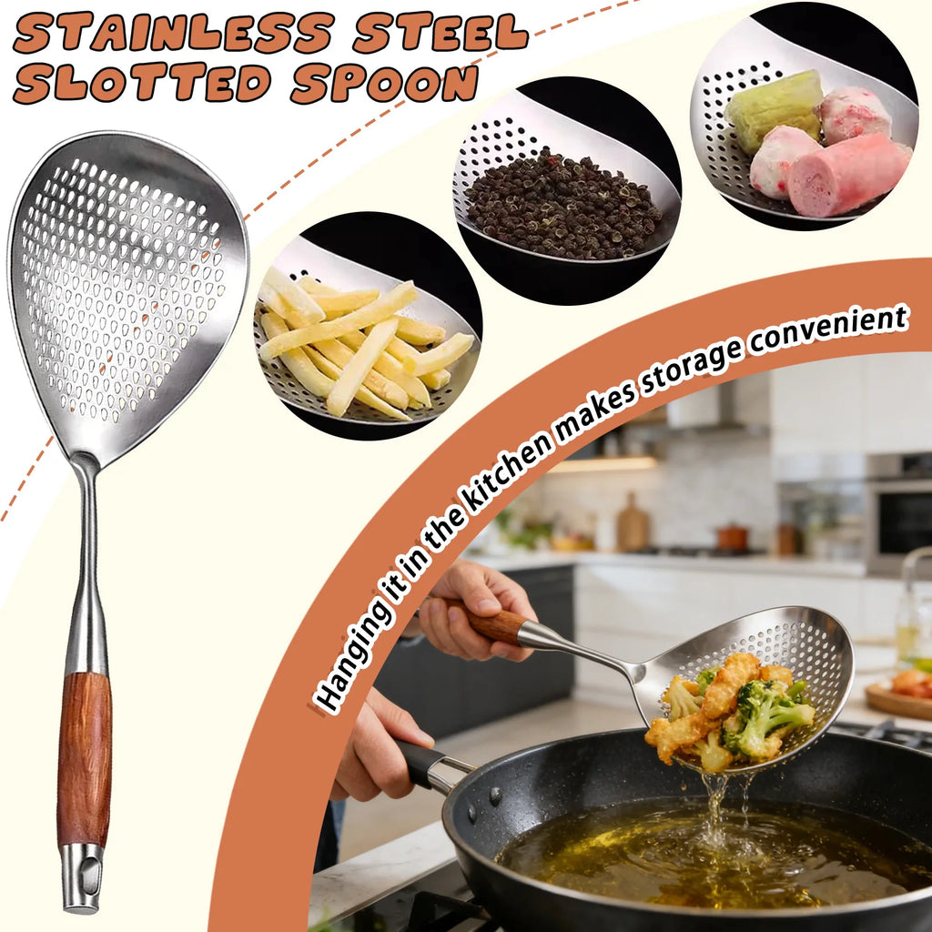 304 Stainless Steel Colander Strainer Spoon – Kitchen Filter Kitchen Strainer Spoon Babs