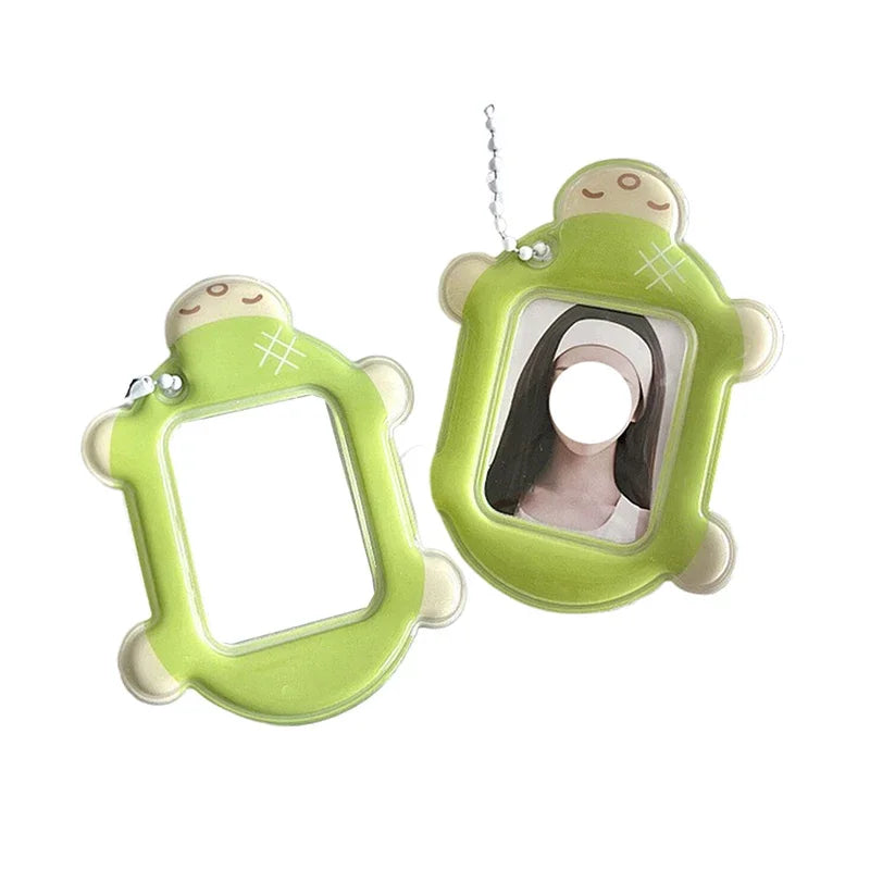 Kawaii Turtle PVC Kpop Photo Card Holder Pendant – 2 Inch Photo Card Holder Babs