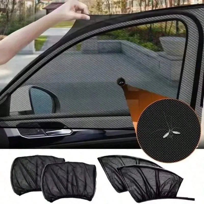 Car Window Sunshade Mesh Curtain – UV Block & Mosquito Net Car Window Sunshade Babs