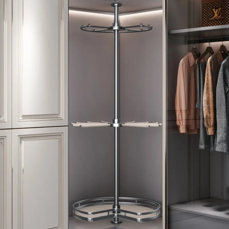 Rotating Coat Rack – Modern Aluminum Hanger Stand, 4 Hooks Rotating Coat Rack Babs
