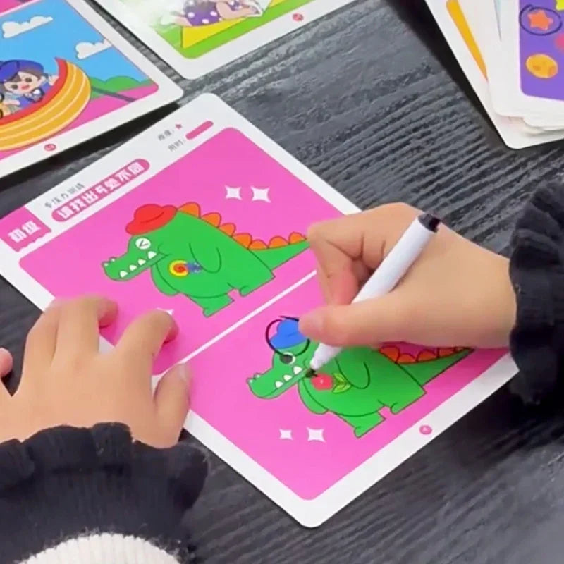 64pcs Montessori Error-Finding Game Cards for Kids | Reusable Educational Game Cards Babs