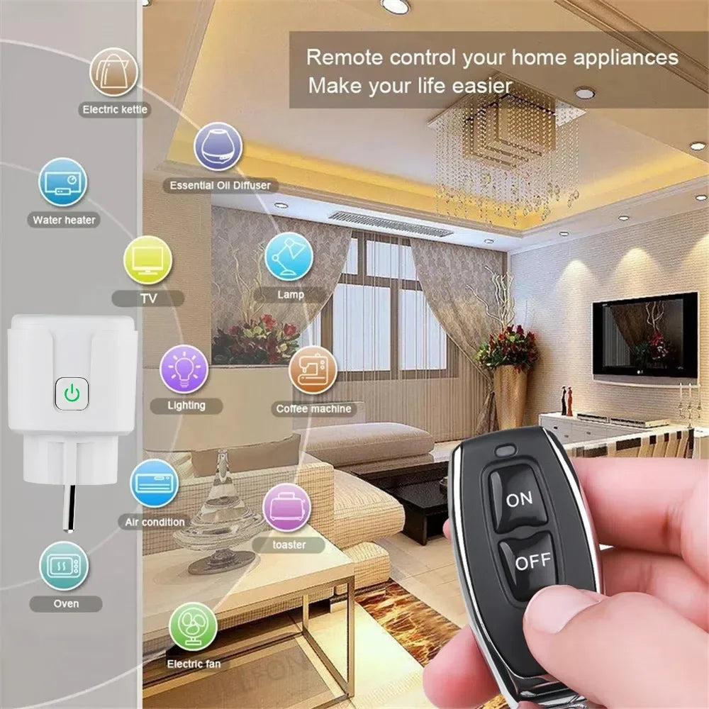 433MHz Wireless Remote Control Socket Switch – EU Plug 4000W Remote Control Socket Babs