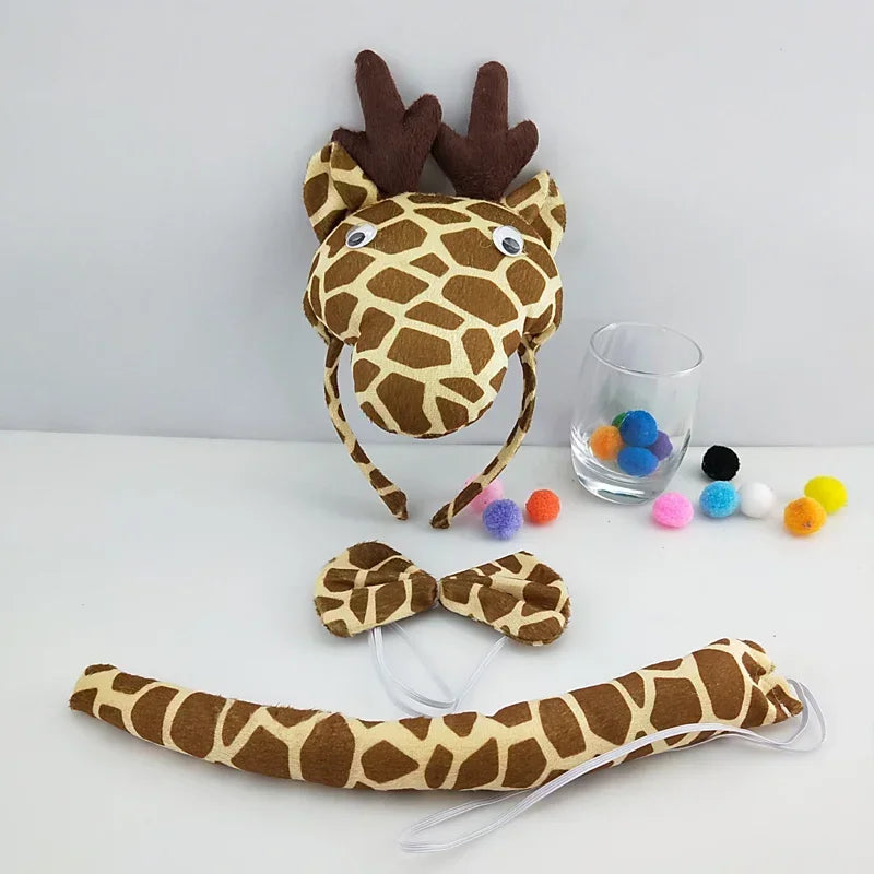 Animal Ear Headband Bow Tie Costume Set – Party & Cosplay