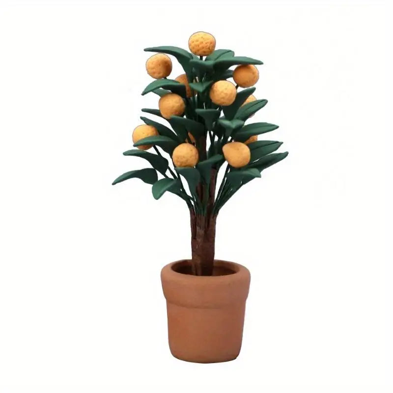 1:12 Miniature Orange Tree Potted Plant – Dollhouse Garden Decor Dollhouse Miniature Decor Babs 1pc