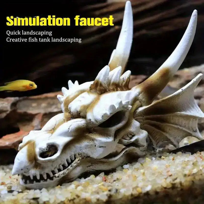 Resin Dinosaur Skull Aquarium & Reptile Habitat Decoration Aquarium Ornament Babs