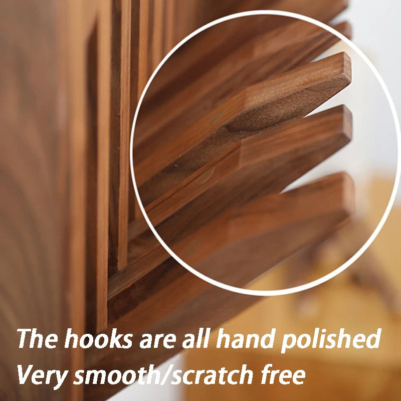 Solid Oak Wall Mounted Coat Rack – Multi-Hook Clothes Organizer Wall Coat Rack Babs